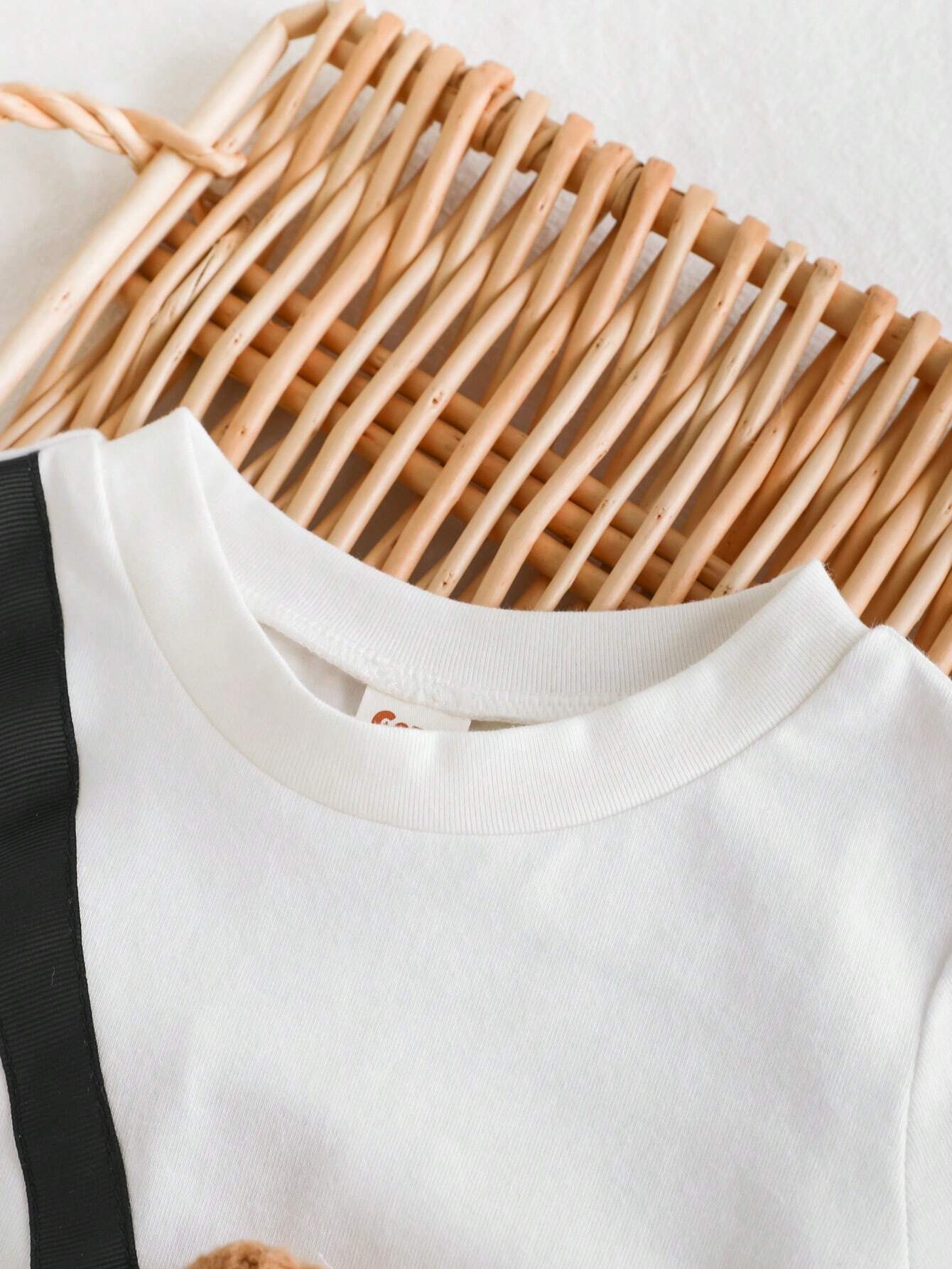 Cozy Pixies Camiseta de manga corta informal para bebé niño con decoración gráfica de oso de dibujos animados