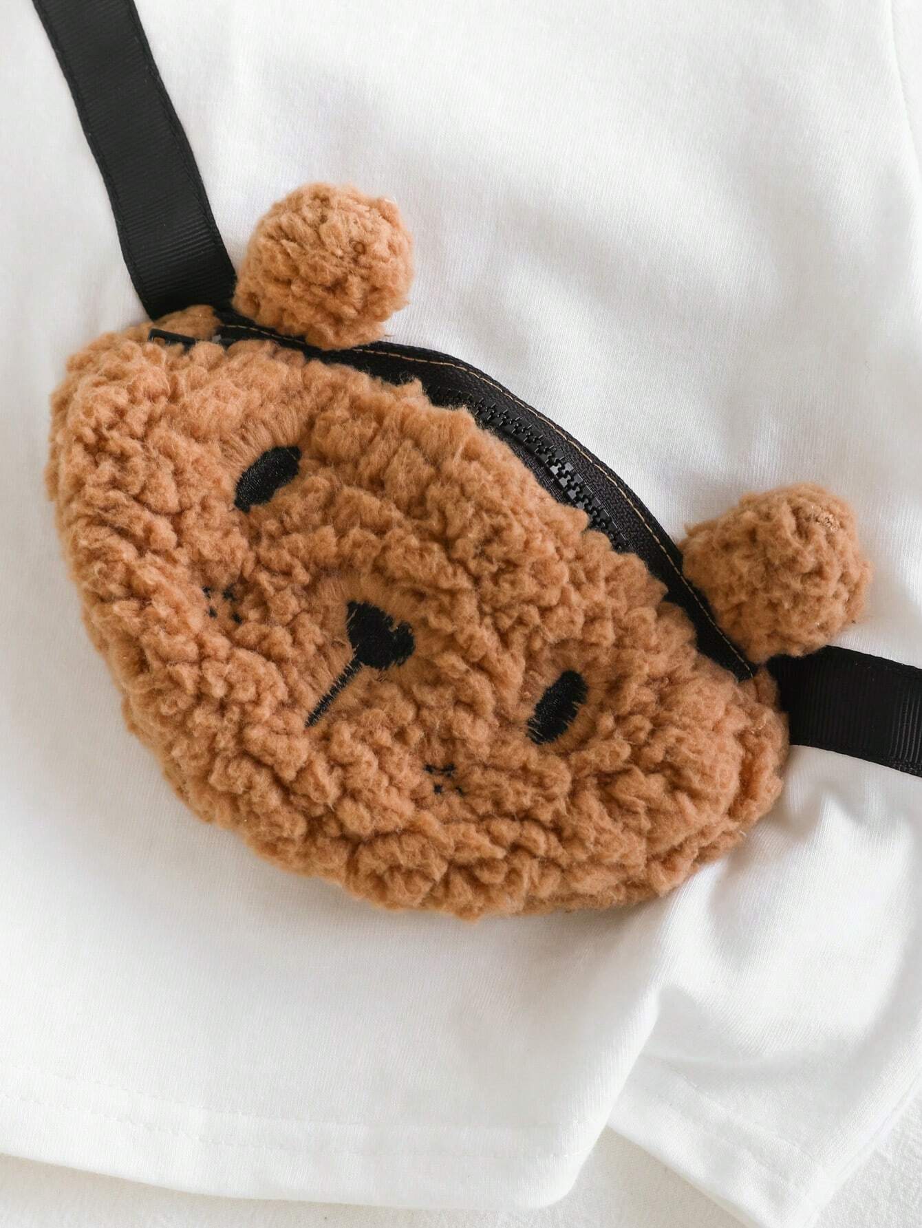 Cozy Pixies Camiseta de manga corta informal para bebé niño con decoración gráfica de oso de dibujos animados