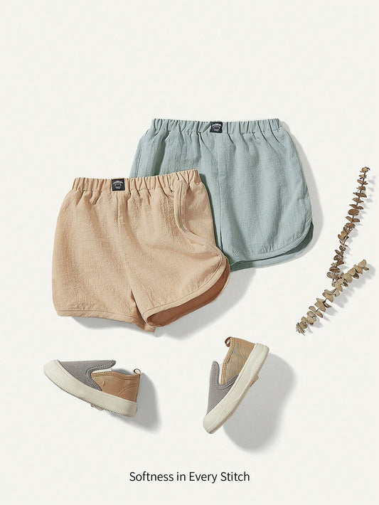 Cozy Pixies Conjunto De 2 Piezas Para Bebé Niño Con Shorts De Verano Elásticos Con Cintura Estampada Decorada