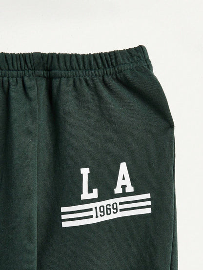 Cozy Pixies Conjunto De Blusa De Cuello Redondo Y Mangas Cortas Con Pantalón De Jogging Para Bebé Niño Y Patrón De Letra Impresa