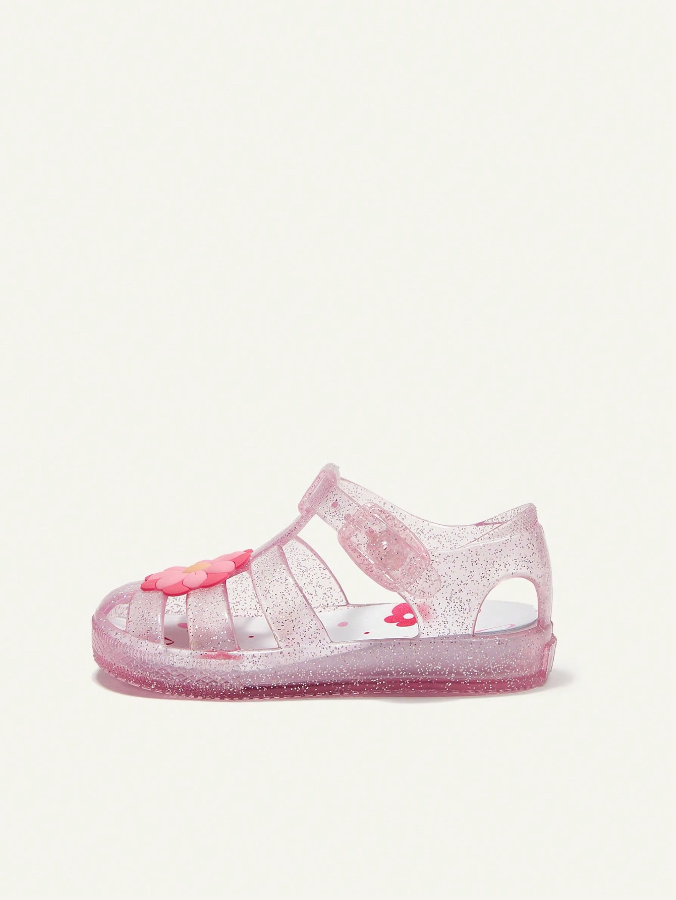 Cozy Pixies Sandalias De Playa Jelly De Verano De Flores De Cristal De Estilo Princesa Para Bebés Lindos, Zapatos De Gelatina De Moda Para Todos Los Atuendos