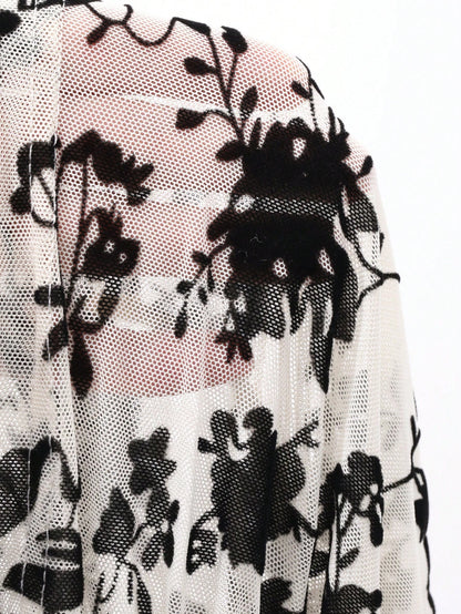 DAZY Blusa con escote cuadrado, mangas plisadas y estampado floral para mujeres