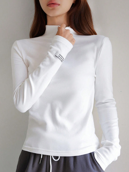DAZY Camiseta De Cuello Alto Sólido
