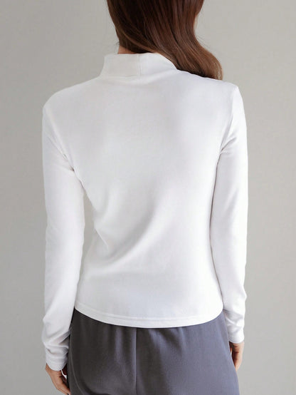 DAZY Camiseta De Cuello Alto Sólido