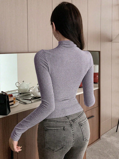 DAZY Camiseta corta de mujer con acabado cepillado