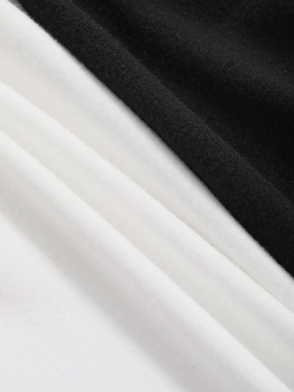 DAZY Camiseta de manga larga simple y casual para mujer con bloques de color