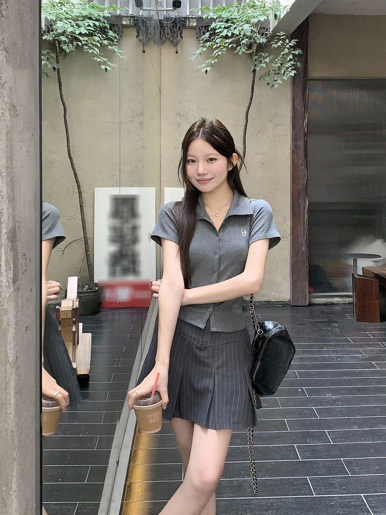 DAZY Camiseta de polo de manga corta con estampado de letras, estilo casual y elegante para mujer