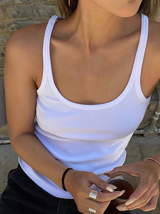 DAZY Camiseta de tirantes casual sencilla para mujer