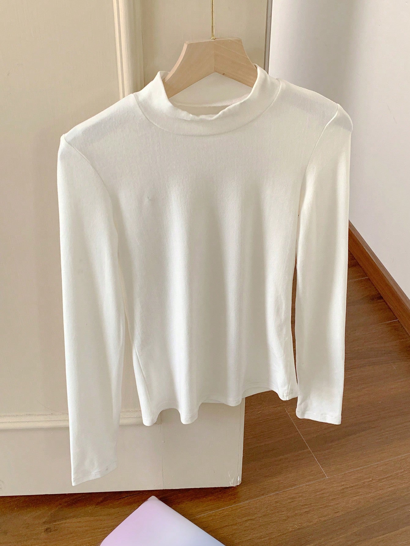 DAZY Camiseta interior de cuello alto de manga larga para mujer