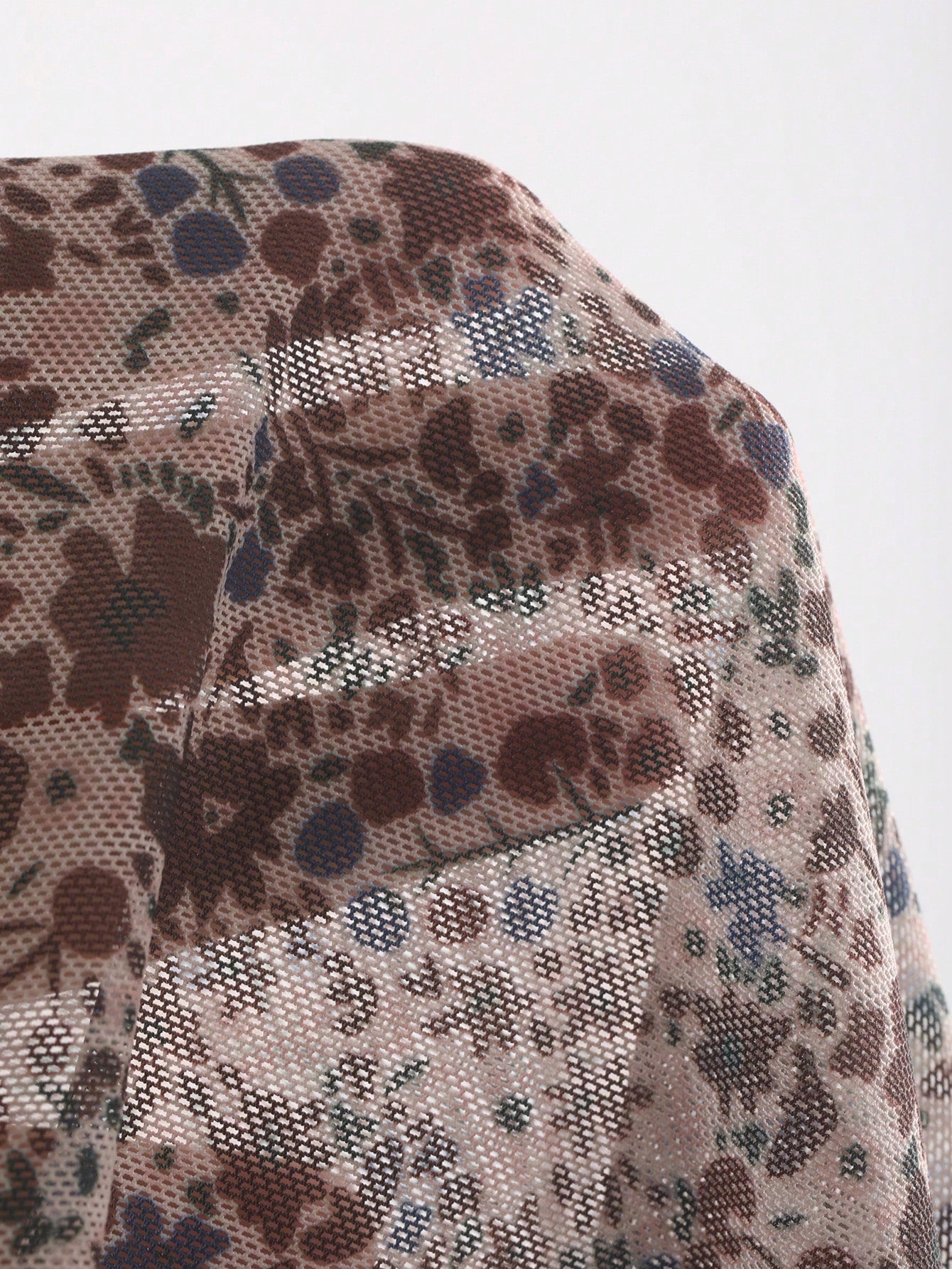 Dazy Designer Blusa de manga larga semitransparente con estampado floral y volantes para festival