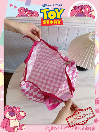 1 pieza Bolso de hombro con estampado de Disney, de gran capacidad y peso ligero. Bolsa de almacenamiento con estampado de dibujos animados, plegable. Ideal para mujeres/niñas/estudiantes, para uso diario/salidas/compras
