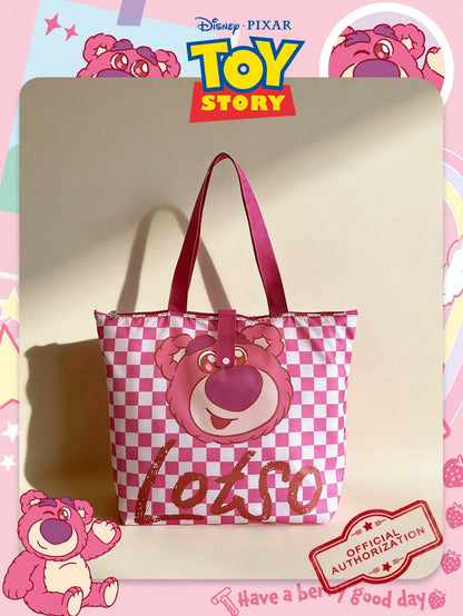 1 pieza Bolso de hombro con estampado de Disney, de gran capacidad y peso ligero. Bolsa de almacenamiento con estampado de dibujos animados, plegable. Ideal para mujeres/niñas/estudiantes, para uso diario/salidas/compras
