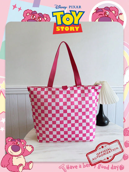 1 pieza Bolso de hombro con estampado de Disney, de gran capacidad y peso ligero. Bolsa de almacenamiento con estampado de dibujos animados, plegable. Ideal para mujeres/niñas/estudiantes, para uso diario/salidas/compras