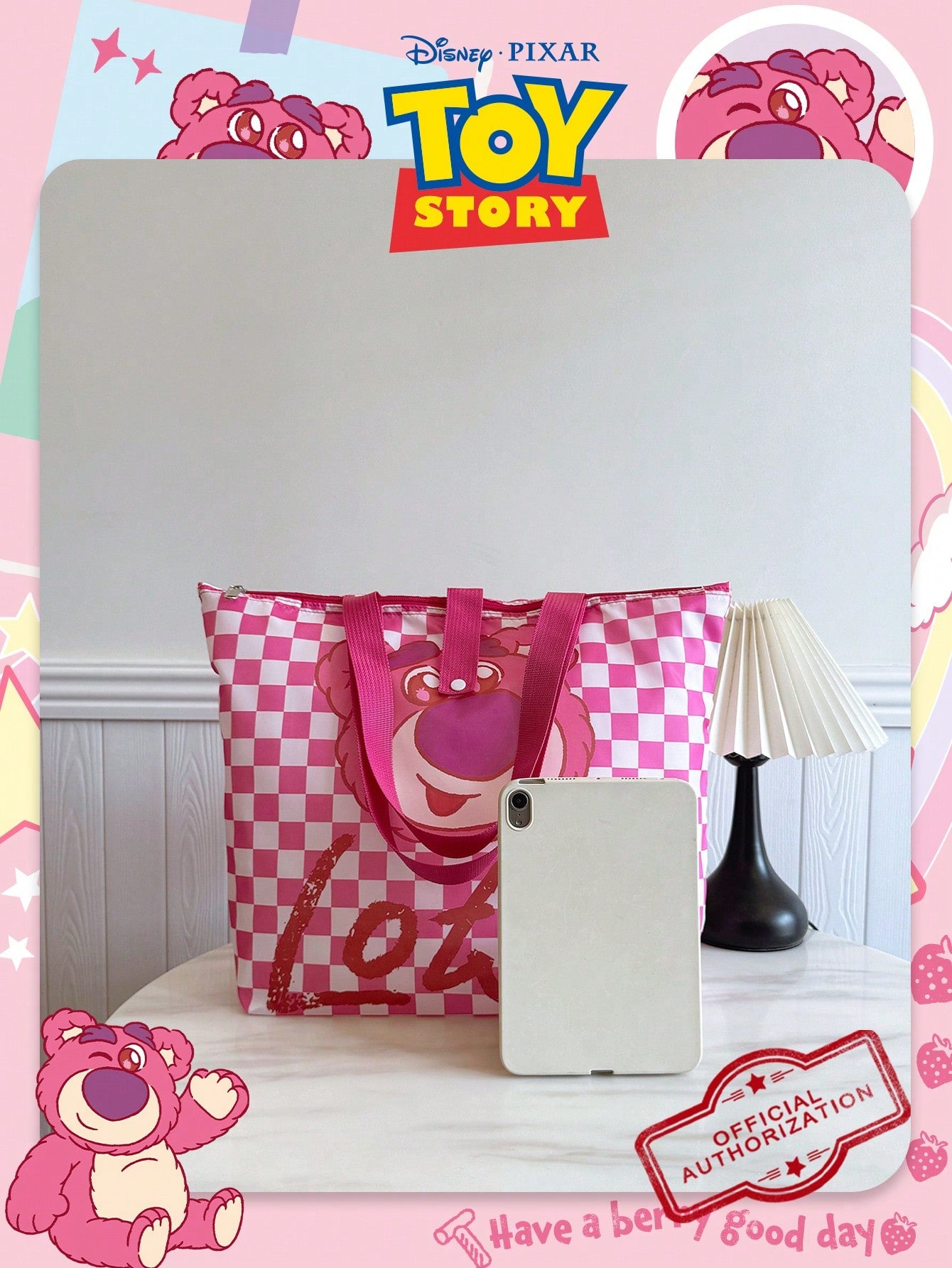 1 pieza Bolso de hombro con estampado de Disney, de gran capacidad y peso ligero. Bolsa de almacenamiento con estampado de dibujos animados, plegable. Ideal para mujeres/niñas/estudiantes, para uso diario/salidas/compras