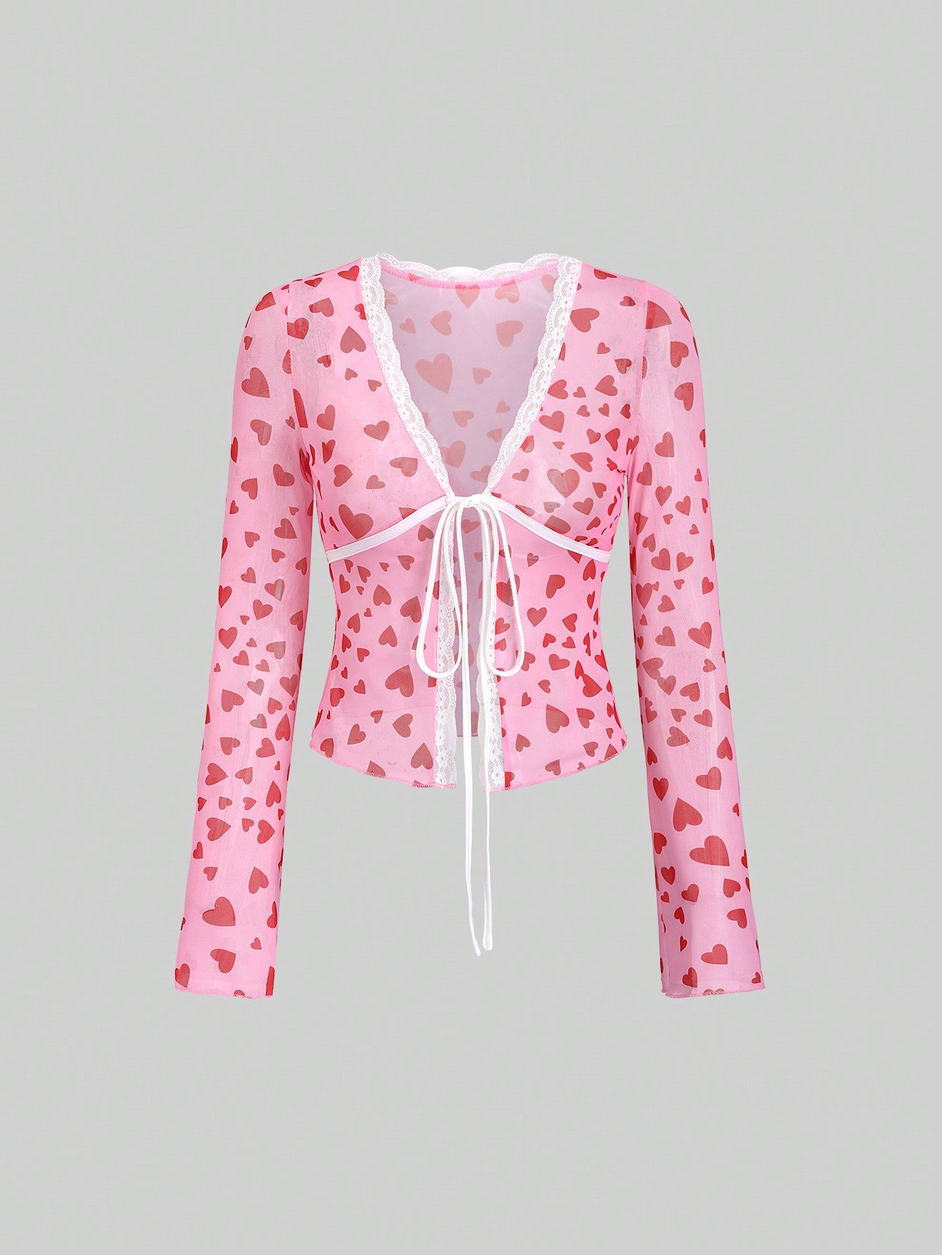 EgrlEra Cárdigan para mujer de manga larga con estampado de leopardo y encaje, para el otoño
