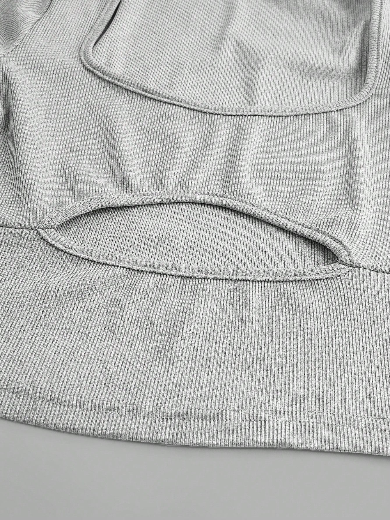 Flirla Camiseta De Manga Larga Para Mujer Con Cuello Cuadrado Y Huecos