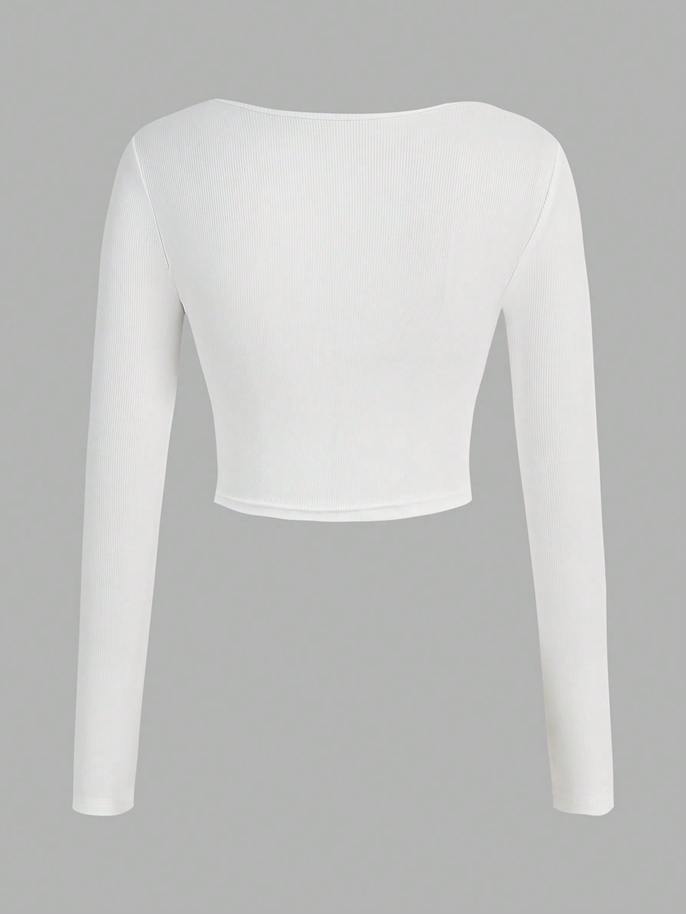 Flirla Camiseta De Manga Larga Para Mujer Con Cuello Cuadrado Y Huecos