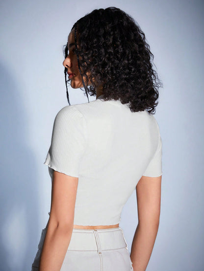 Forever 21 Camiseta Asimétrica De Mujer Con Impresión De Estrella Y Número En El Dobladillo