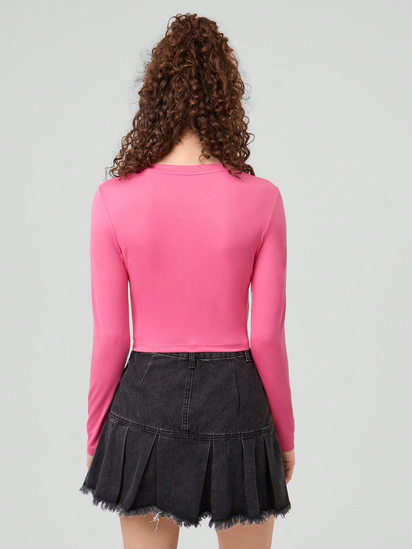 Forever 21 Camiseta De Manga Larga Corta Con Impresión De Letras Para Mujeres