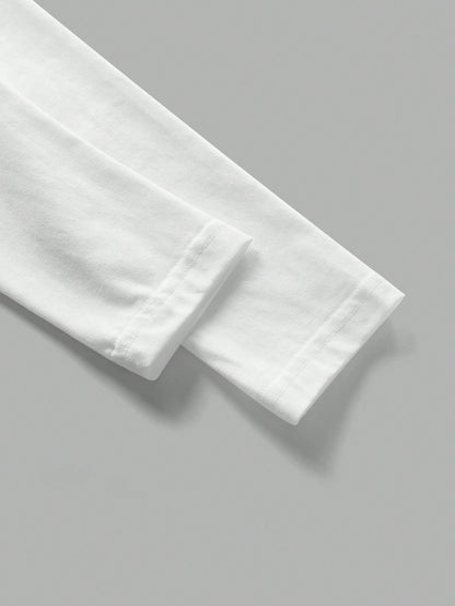 Forever 21 Camiseta ajustada a todo juego con cuello redondo, bloque de color, patrón bordado de cereza, nueva para otoño e invierno