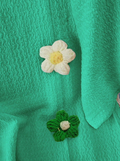 Franclia Camiseta estilosa de cuello redondo y manga corta, top con estampado 3D de flores dulces y picantes