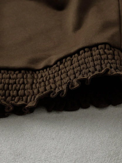 Franclia Pantalones deportivos casuales con cintura elástica con cordón, bajo con volantes y parches, de estilo holgado, para otoño/invierno