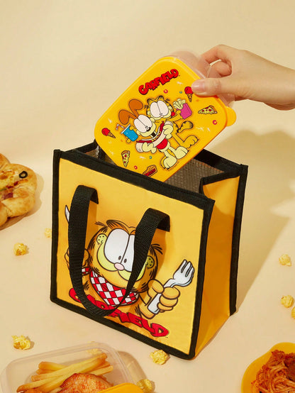 GARFIELD | SHEIN Bolsa térmica aislada con estampado de gato de dibujos animados, bolsa enfriadora de picnic, gran capacidad para guardar cajas de almuerzo, bebidas, etc.