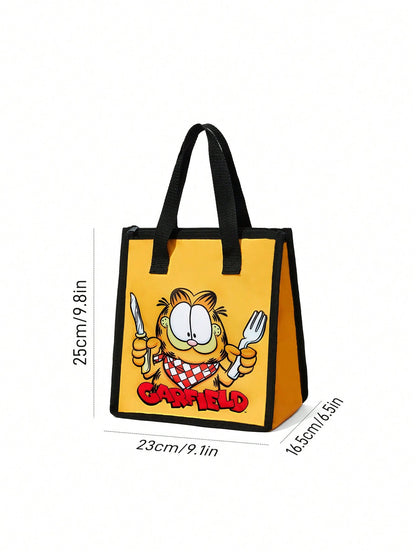 GARFIELD | SHEIN Bolsa térmica aislada con estampado de gato de dibujos animados, bolsa enfriadora de picnic, gran capacidad para guardar cajas de almuerzo, bebidas, etc.