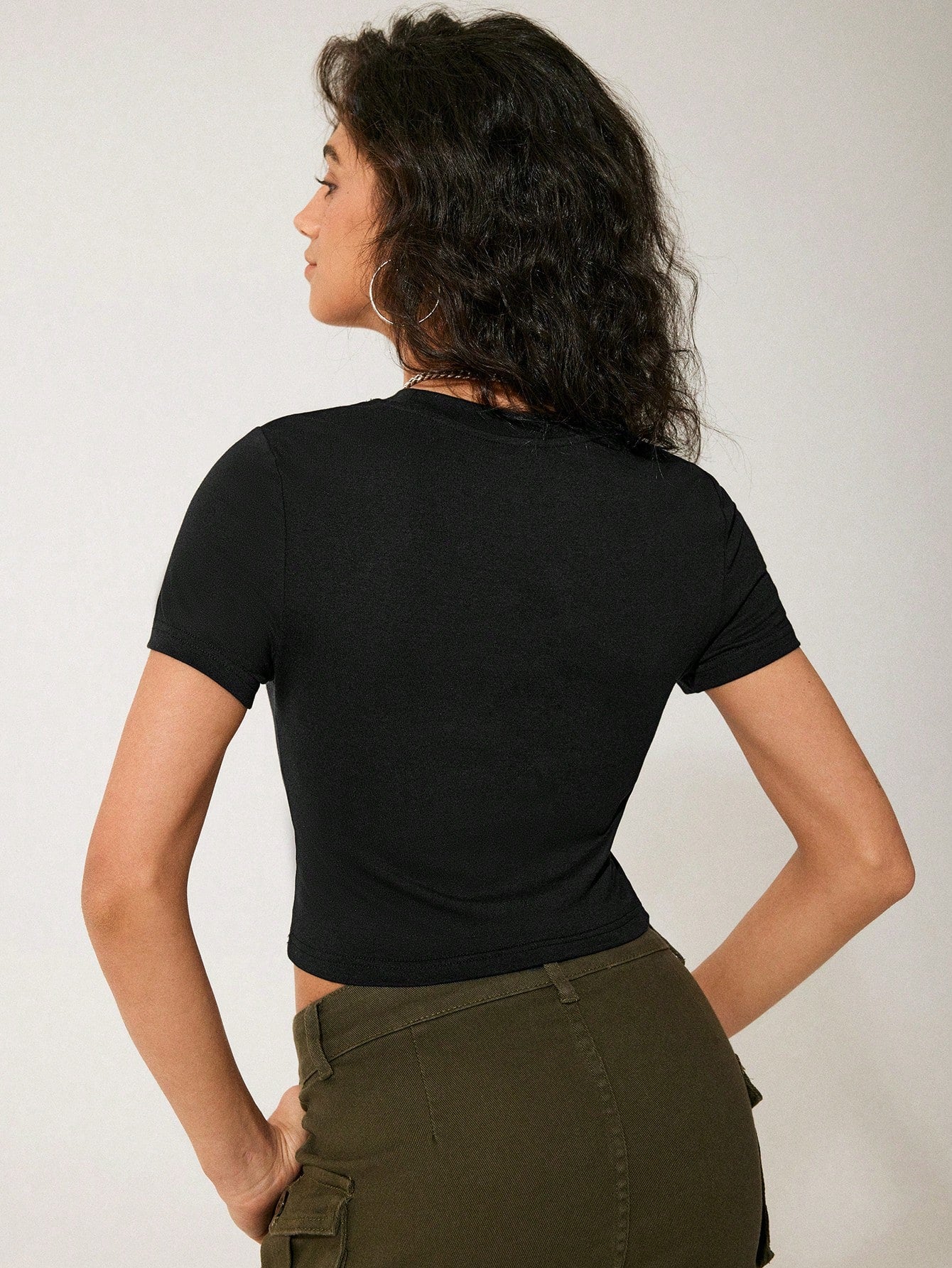 GAWX Camiseta corta de manga corta con estampado de dibujos animados, de ajuste ceñido, para mujer artista, de verano