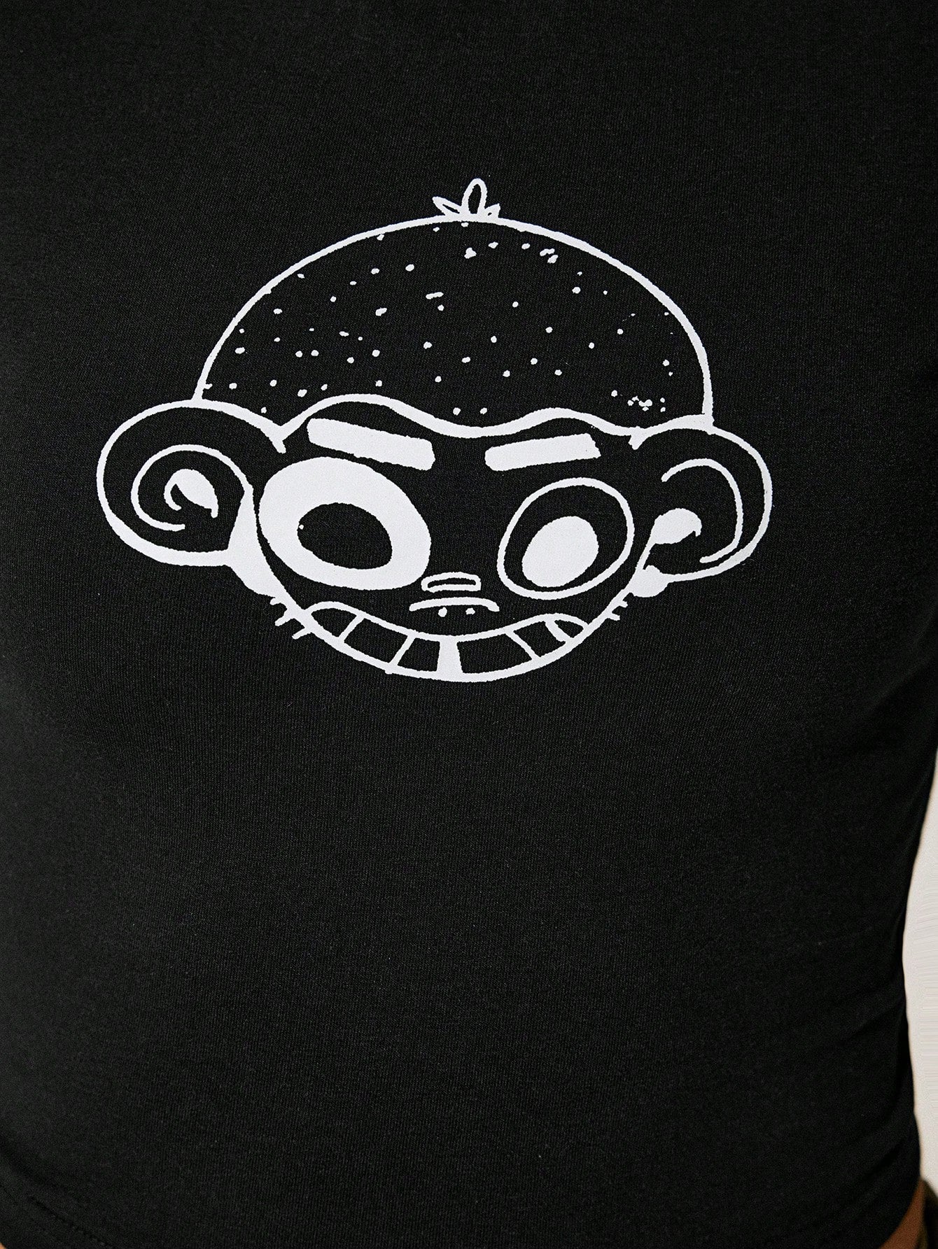 GAWX Camiseta corta de manga corta con estampado de dibujos animados, de ajuste ceñido, para mujer artista, de verano