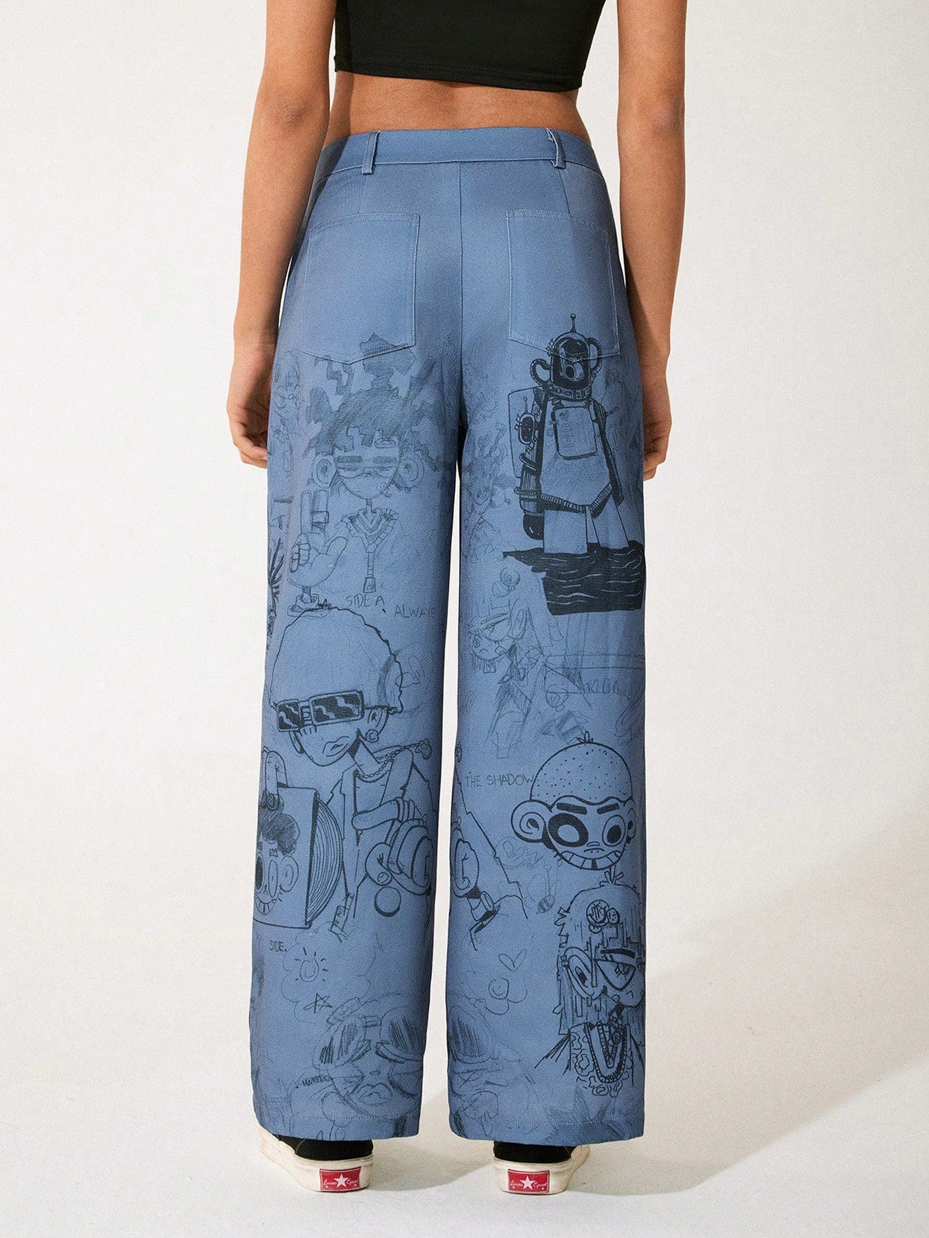 GAWX Pantalones rectos de cintura regular holgados para mujeres artistas