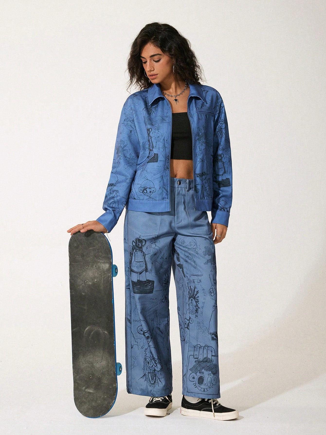 GAWX Pantalones rectos de cintura regular holgados para mujeres artistas
