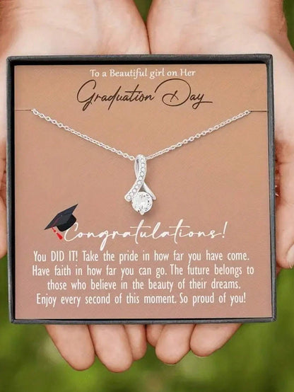 HOTNICE Collar de graduación como regalo para su hija, joyería de graduación, regalo de graduación para su hija, regalo de graduación para ella o para su hermana, regalos sentimentales