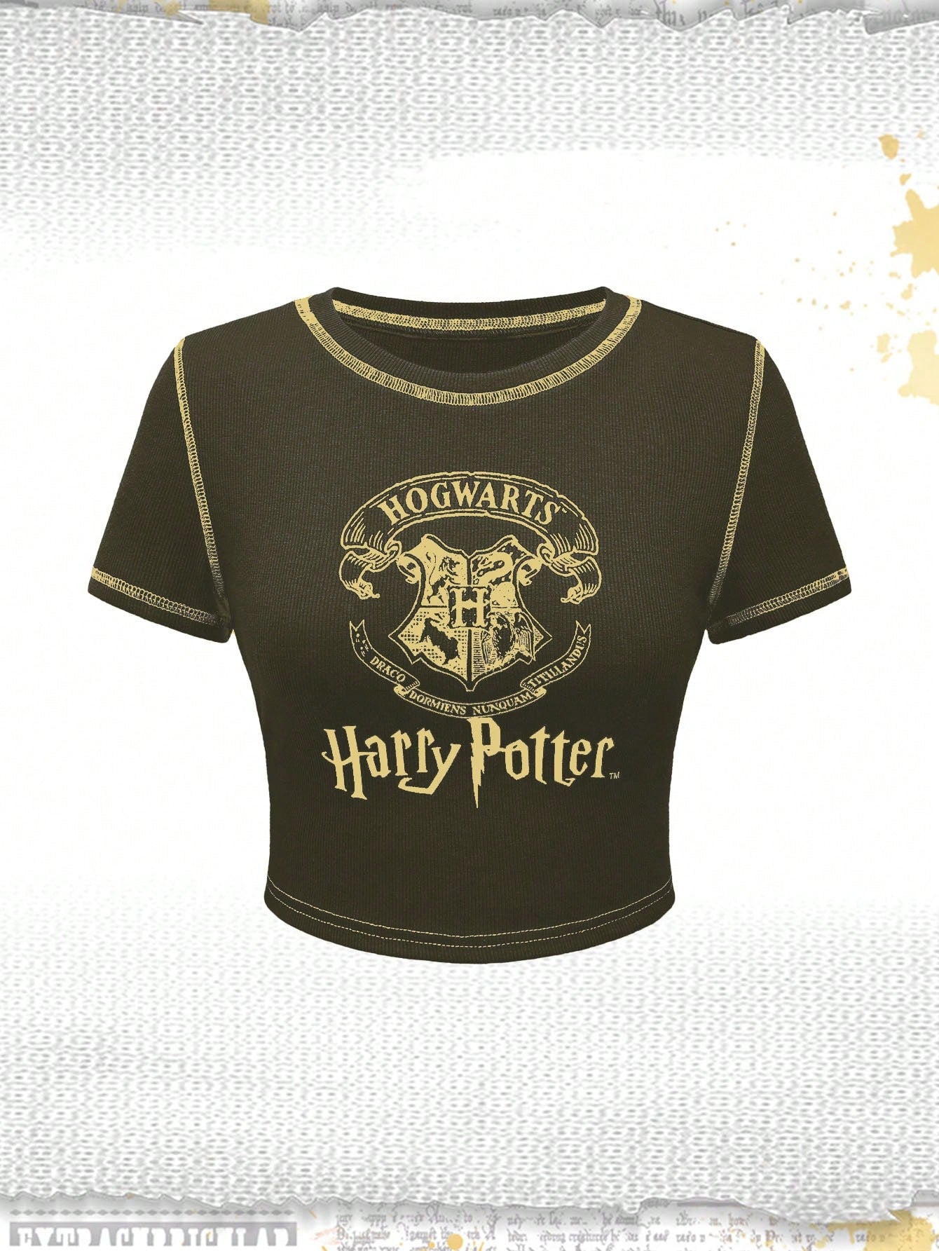 Harry Potter | ROMWE Camiseta de manga corta de verano con gráfico de letra para mujeres