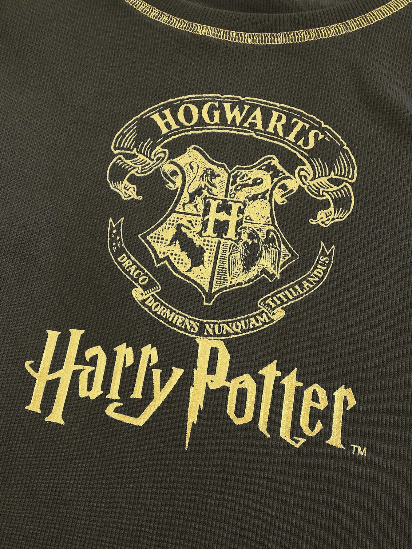 Harry Potter | ROMWE Camiseta de manga corta de verano con gráfico de letra para mujeres