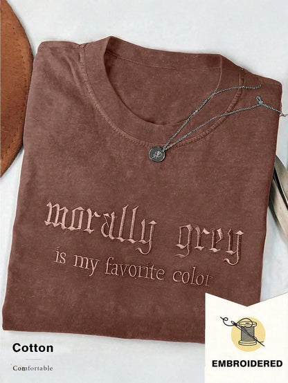 INAWLY Camiseta de manga corta casual de mujer con eslogan bordado, para verano