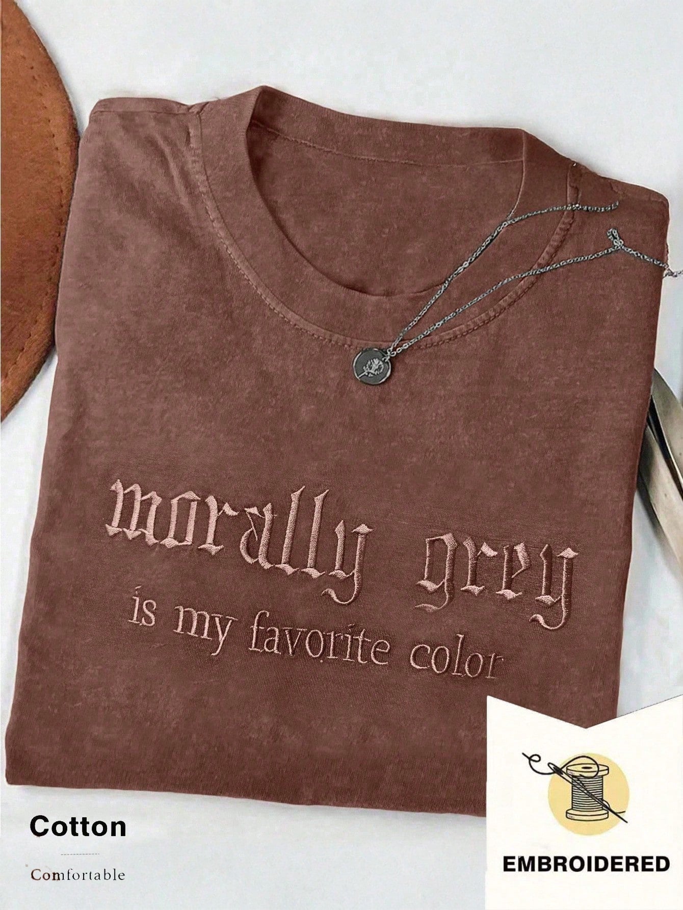 INAWLY Camiseta de manga corta casual de mujer con eslogan bordado, para verano