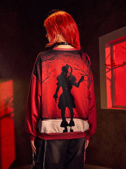 IT x SHEIN Sudadera con estampado de figura de película de terror