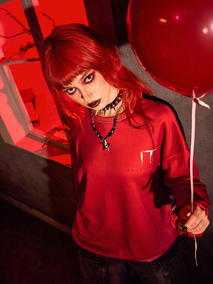 IT x SHEIN Sudadera con estampado de figura de película de terror