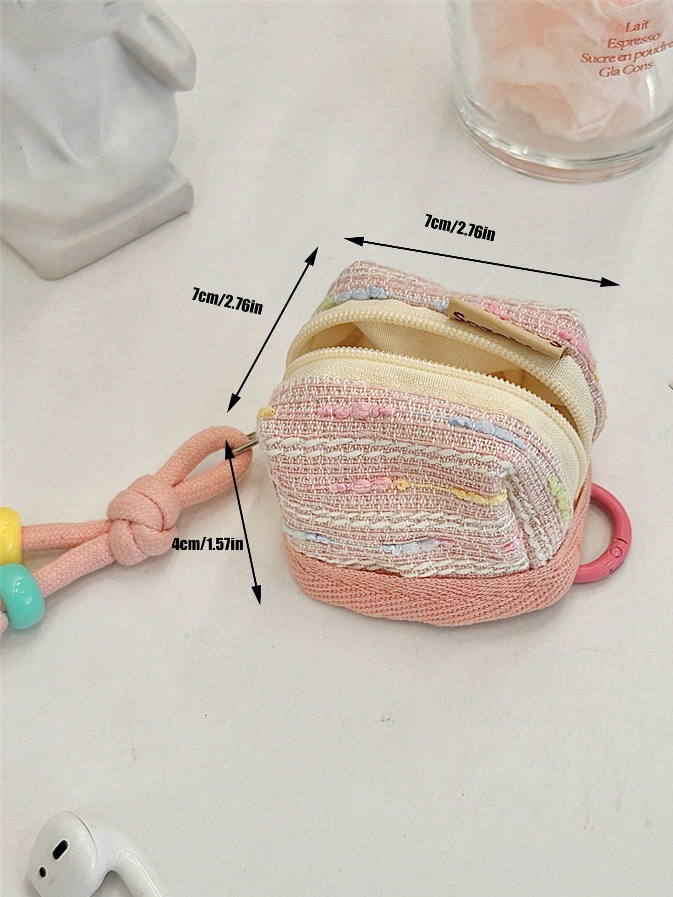 Joivida 1 pieza Estuche de auriculares tridimensional, bolsa de almacenamiento pequeña, carcasa blanda para protección en otoño e invierno, accesorio colgante para estuche de auriculares, estuche de auriculares, carcasa