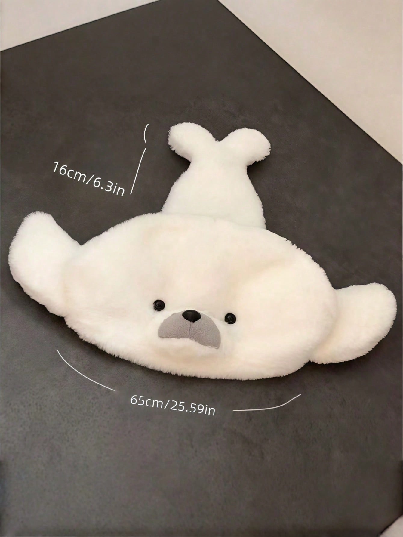 Joivida Gorro de foca blanco para adultos con doble capa, gorro de invierno cálido con orejeras, con cola y orejas de peluche suave, tema animal, accesorios de disfraz para fiesta, Navidad, regalos novedosos y acogedores