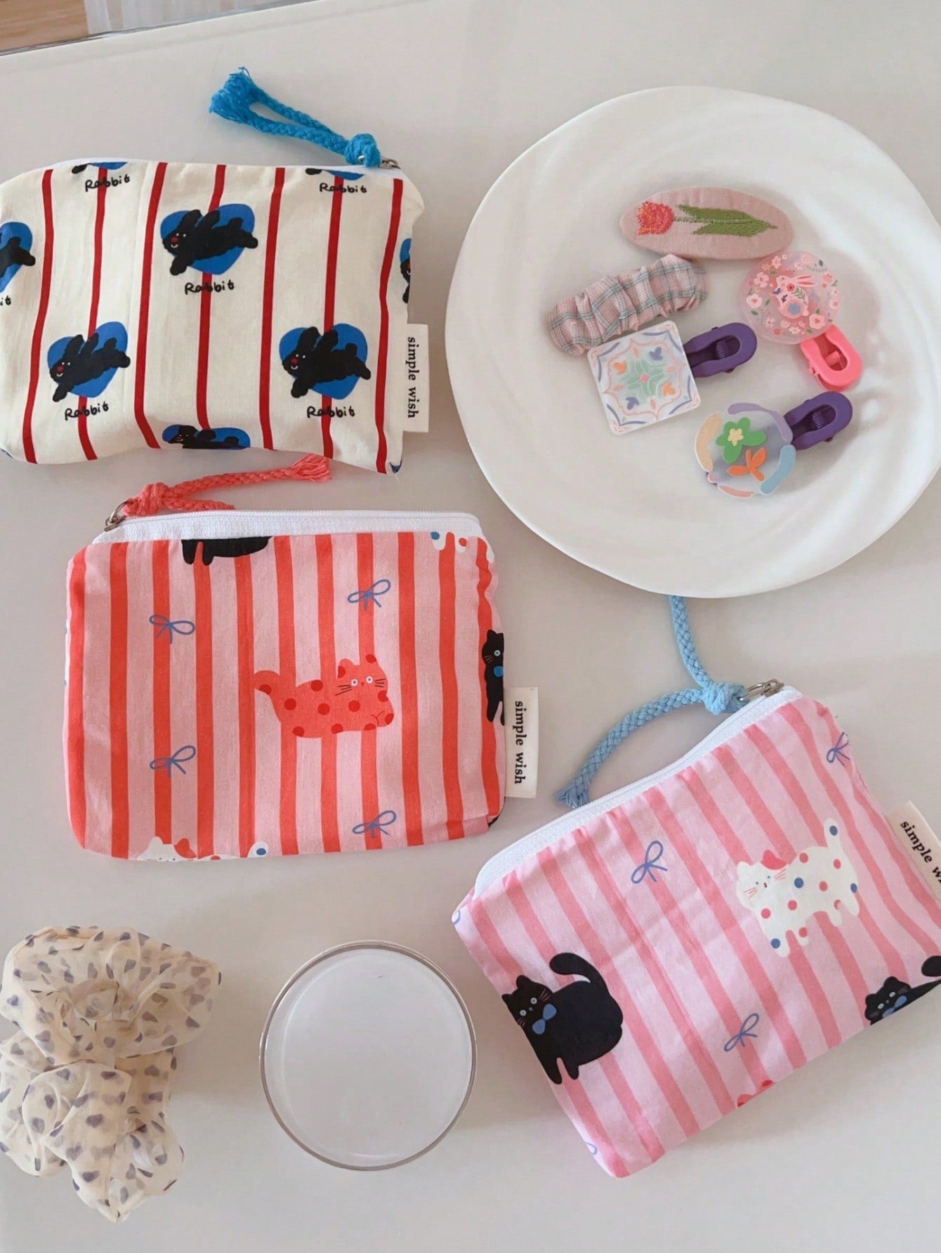 Joivida Monedero con diseño de gato de moda retro, mini bolsa de almacenamiento para auriculares y lápiz labial, decorativa y portátil para viajes, regalo de estilo casual y lindo para la mejor amiga, puede usarse como b