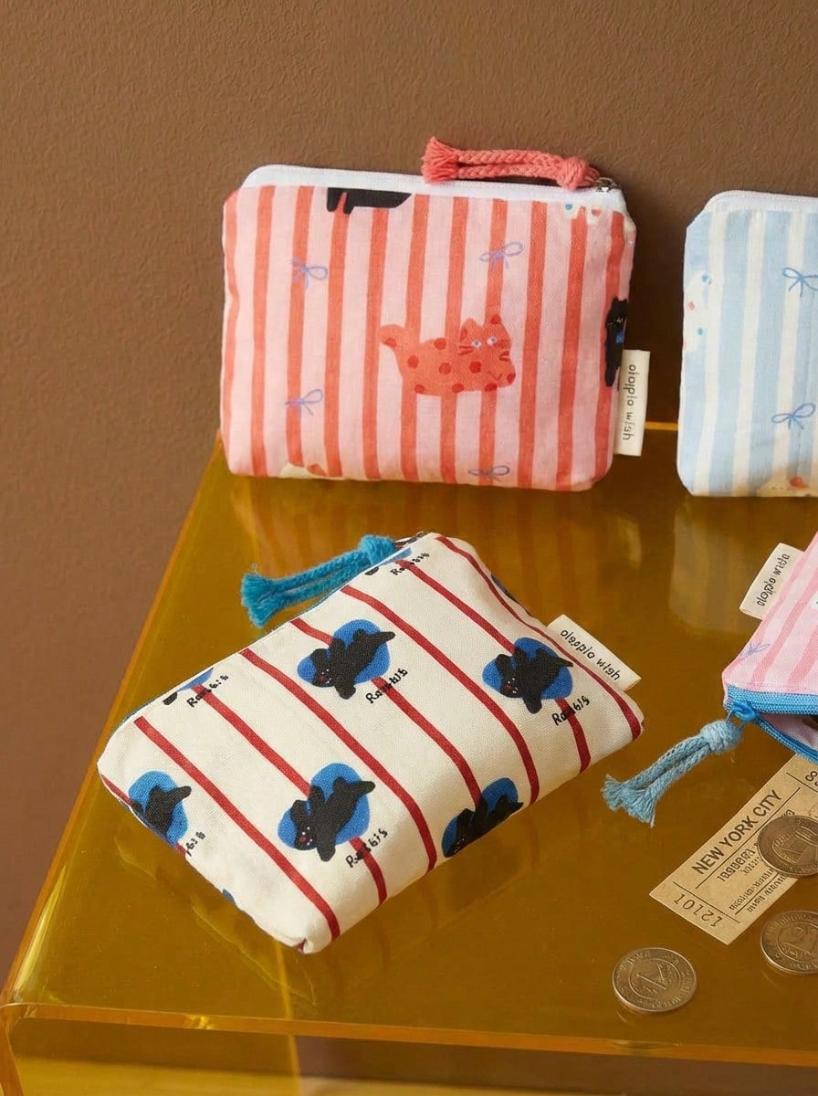 Joivida Monedero con diseño de gato de moda retro, mini bolsa de almacenamiento para auriculares y lápiz labial, decorativa y portátil para viajes, regalo de estilo casual y lindo para la mejor amiga, puede usarse como b