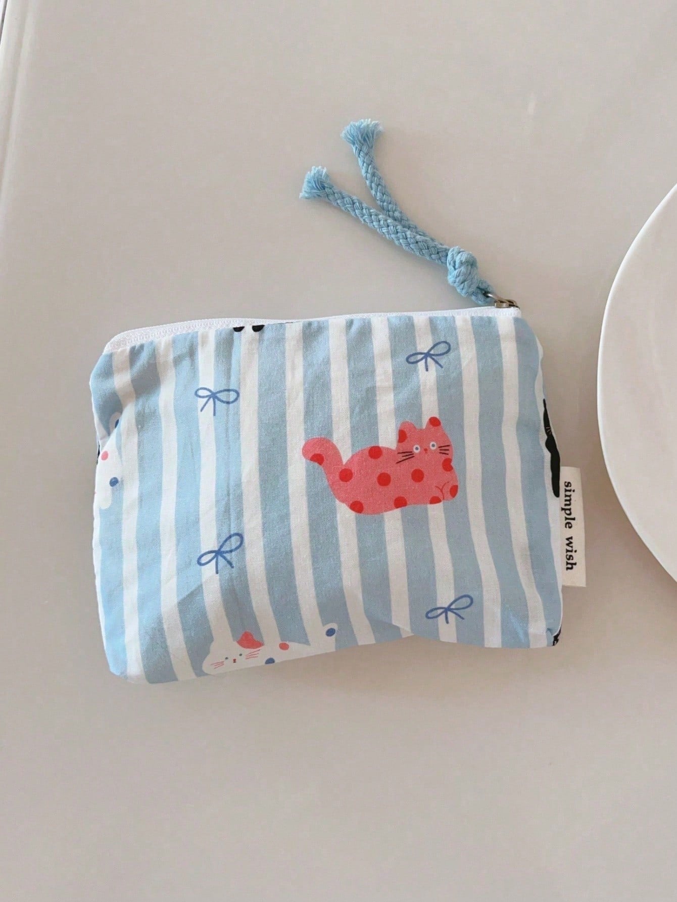 Joivida Monedero con diseño de gato de moda retro, mini bolsa de almacenamiento para auriculares y lápiz labial, decorativa y portátil para viajes, regalo de estilo casual y lindo para la mejor amiga, puede usarse como b