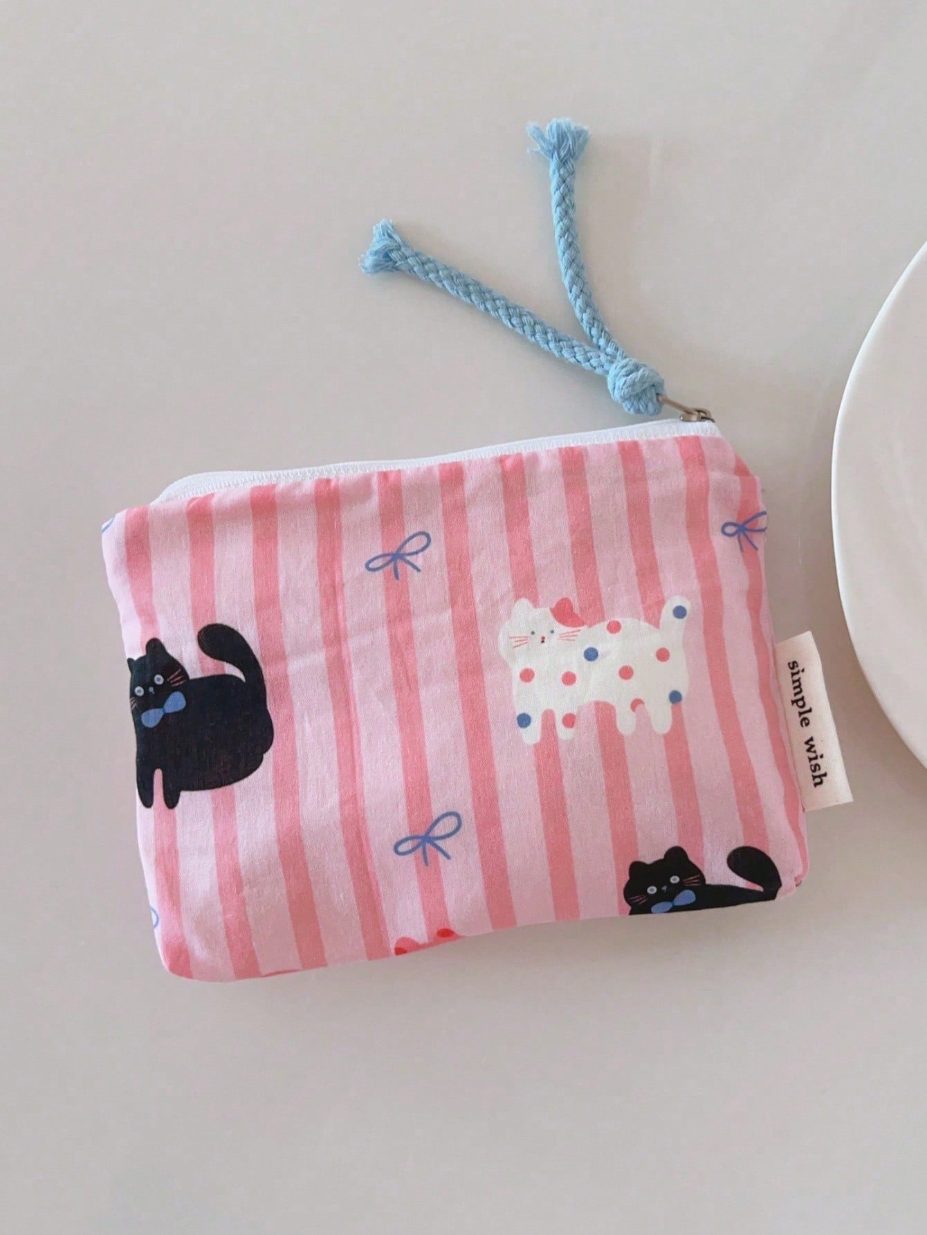 Joivida Monedero con diseño de gato de moda retro, mini bolsa de almacenamiento para auriculares y lápiz labial, decorativa y portátil para viajes, regalo de estilo casual y lindo para la mejor amiga, puede usarse como b