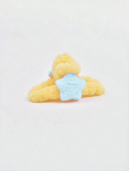 Joivida Pinza de pelo con diseño de estrella de cinco puntas de gran tamaño de felpa, accesorio de pelo con diseño de aleta de tiburón y corazón para mujer, ideal para el otoño y el invierno, pinza de pelo linda para el