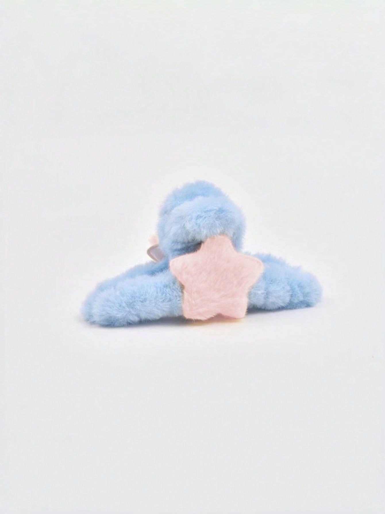 Joivida Pinza de pelo con diseño de estrella de cinco puntas de gran tamaño de felpa, accesorio de pelo con diseño de aleta de tiburón y corazón para mujer, ideal para el otoño y el invierno, pinza de pelo linda para el