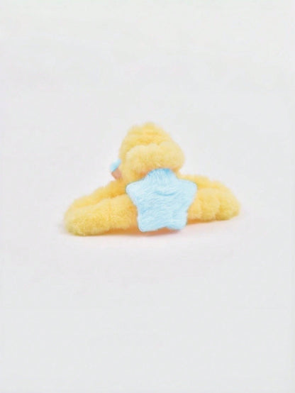 Joivida Pinza de pelo con diseño de estrella de cinco puntas de gran tamaño de felpa, accesorio de pelo con diseño de aleta de tiburón y corazón para mujer, ideal para el otoño y el invierno, pinza de pelo linda para el