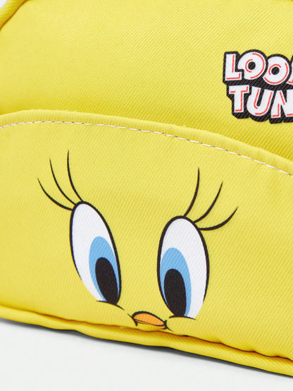LOONEY TUNES X SHEIN Bolsa de maquillaje acolchada con estampado de dibujos animados, bolsa de almacenamiento de maquillaje portátil con cremallera, bolsa de almacenamiento multifuncional, bolsa de viaje ligera, adecuada