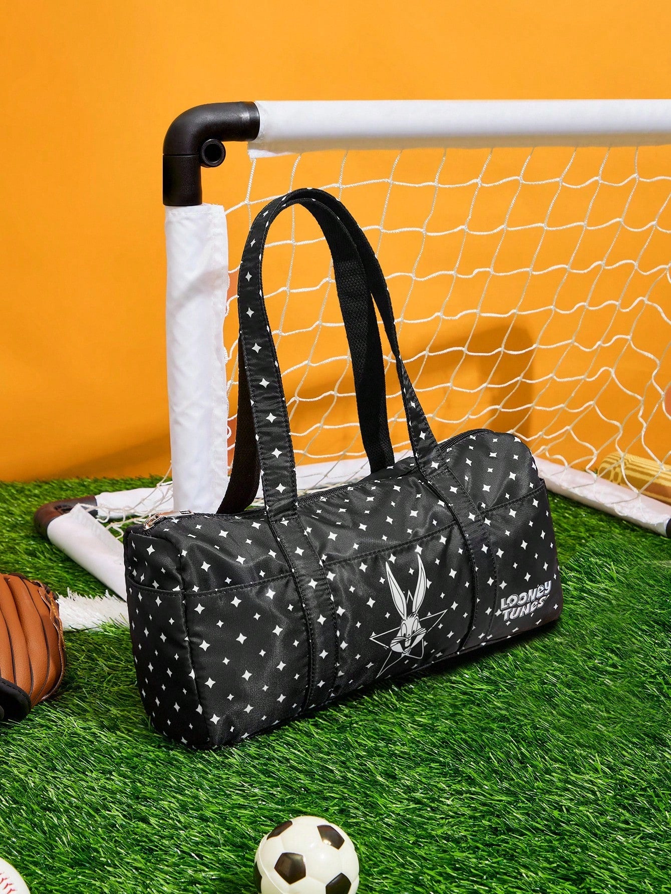 LOONEY TUNES X SHEIN Bolso de hombro con estampado de conejo y estrella, bolsa de gimnasio para mujer